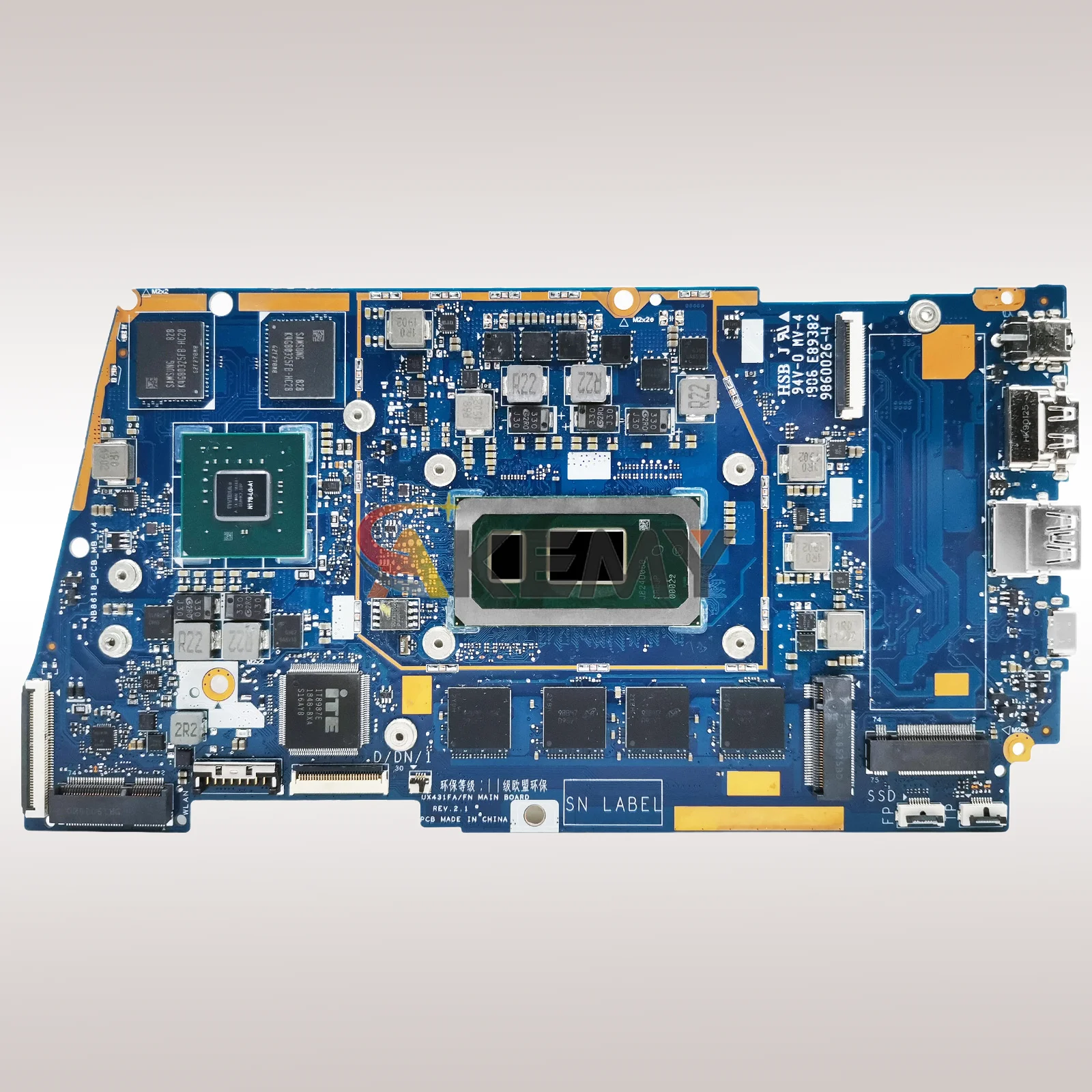 UX431FN Motherboard Laptop untuk ASUS ZenBook UX431FN X431F S431F S4500F UX431F U4500F Mainboard dengan CPU I3 I5 I7 Tes 100% OK