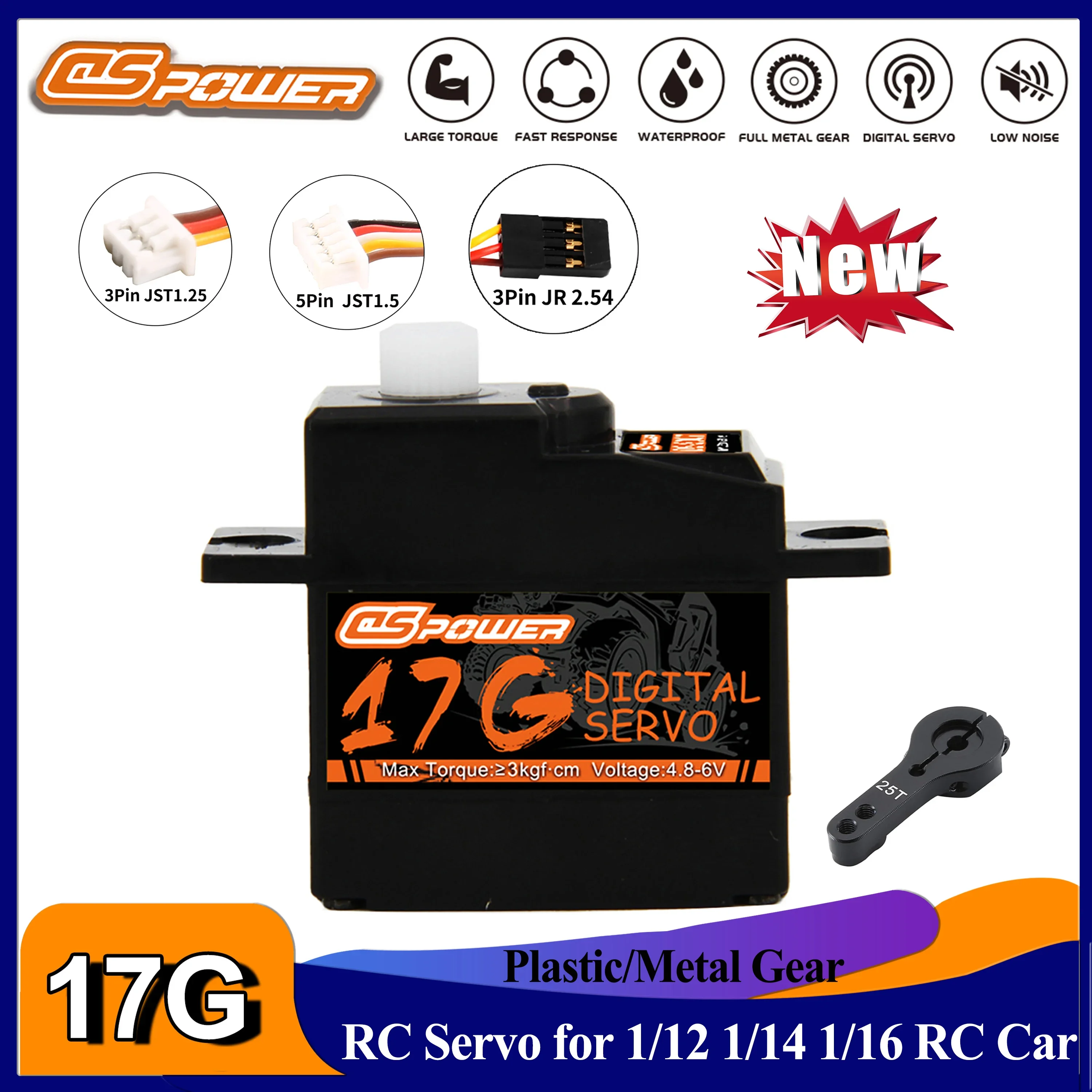 17g rc servo dspower metall messing/kunststoff getriebe für 1/14 1/18 1/16 rc auto hyper go wltoys flugzeug boot e-revo roboter