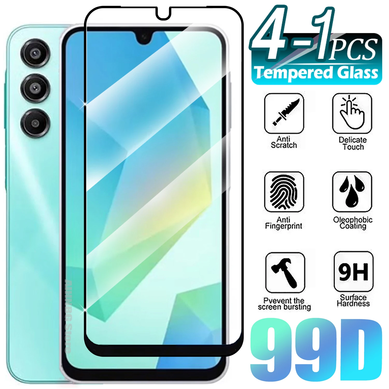 1/4Pcs Tempered Glass For Samsung Galaxy A06 A16 4G 5G Screen Protector Glass Film for Samsung A 16