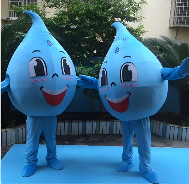 blue water Mascot Costumes for Adults water droplets mascot outfit suit