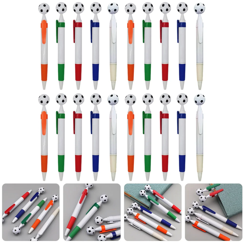 

20 Pcs Football Ballpoint Pen Pens for Students Soccer Favors Party Bulk Stationery Writing Office