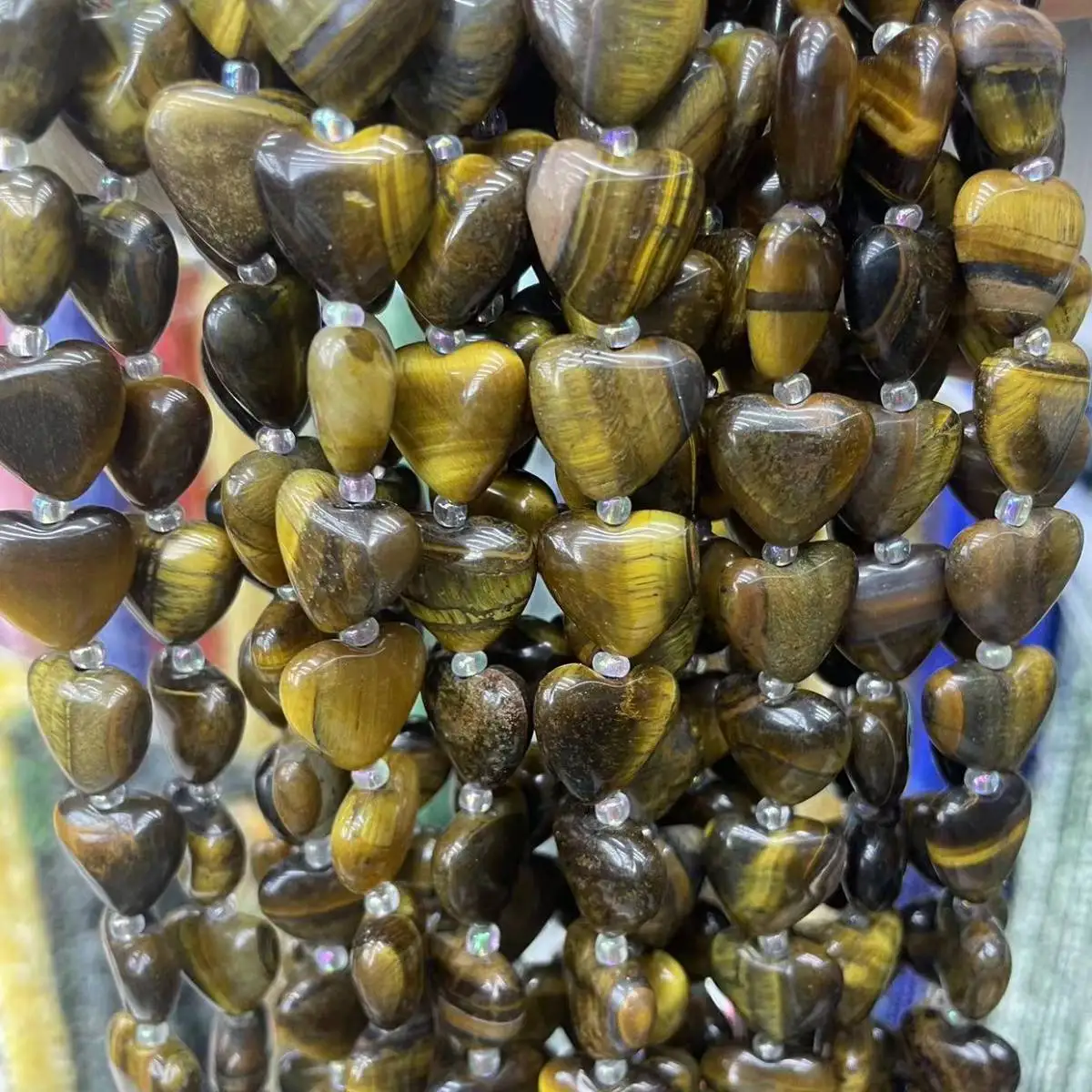 

15mm Natural Stone Beads Heart Shape Yellow Tiger Eye Stone Loose Beads Agate For Bracelets Necklace Jewelry Making