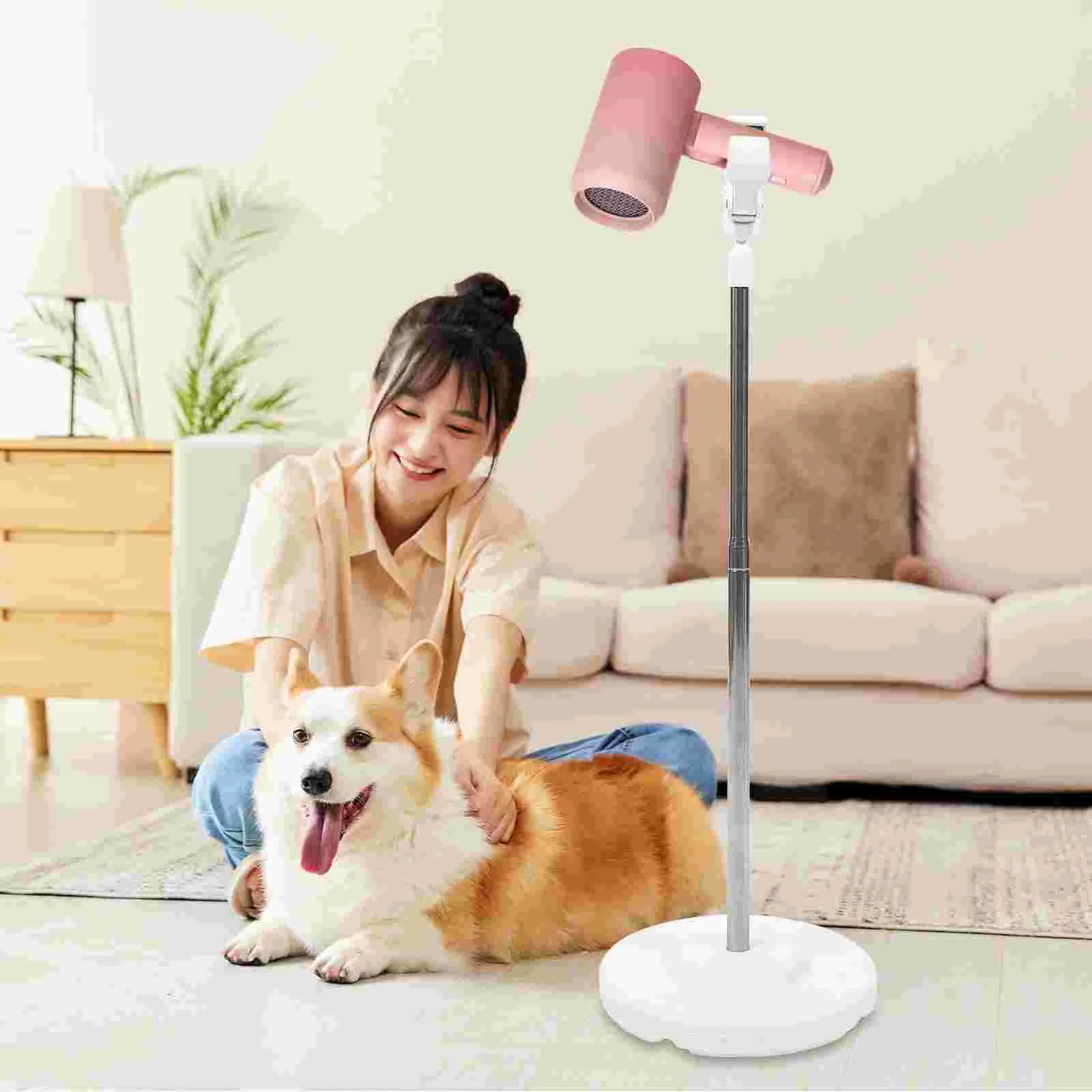 Hands Free Blower Fixator Hair Dryer Holder Pet Stand Countertop Stainless Steel Pets