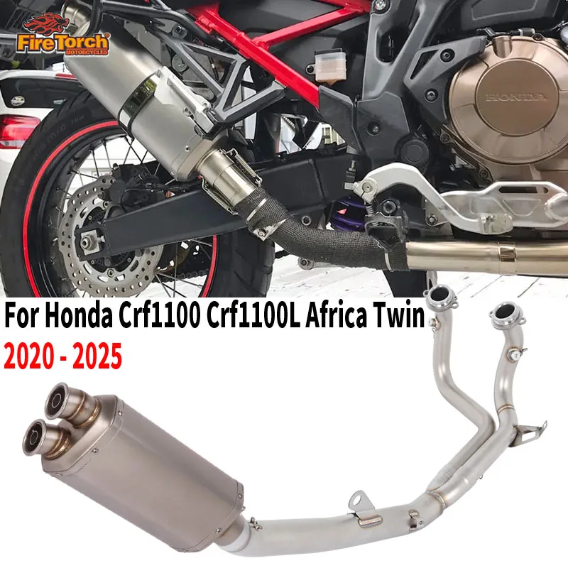 Slip For Honda Crf1100 Crf1100L Africa Twin 2020 - 2025 Motorcycle Full Exhaust System Espace Moto Front Mid Link Pipe Muffler