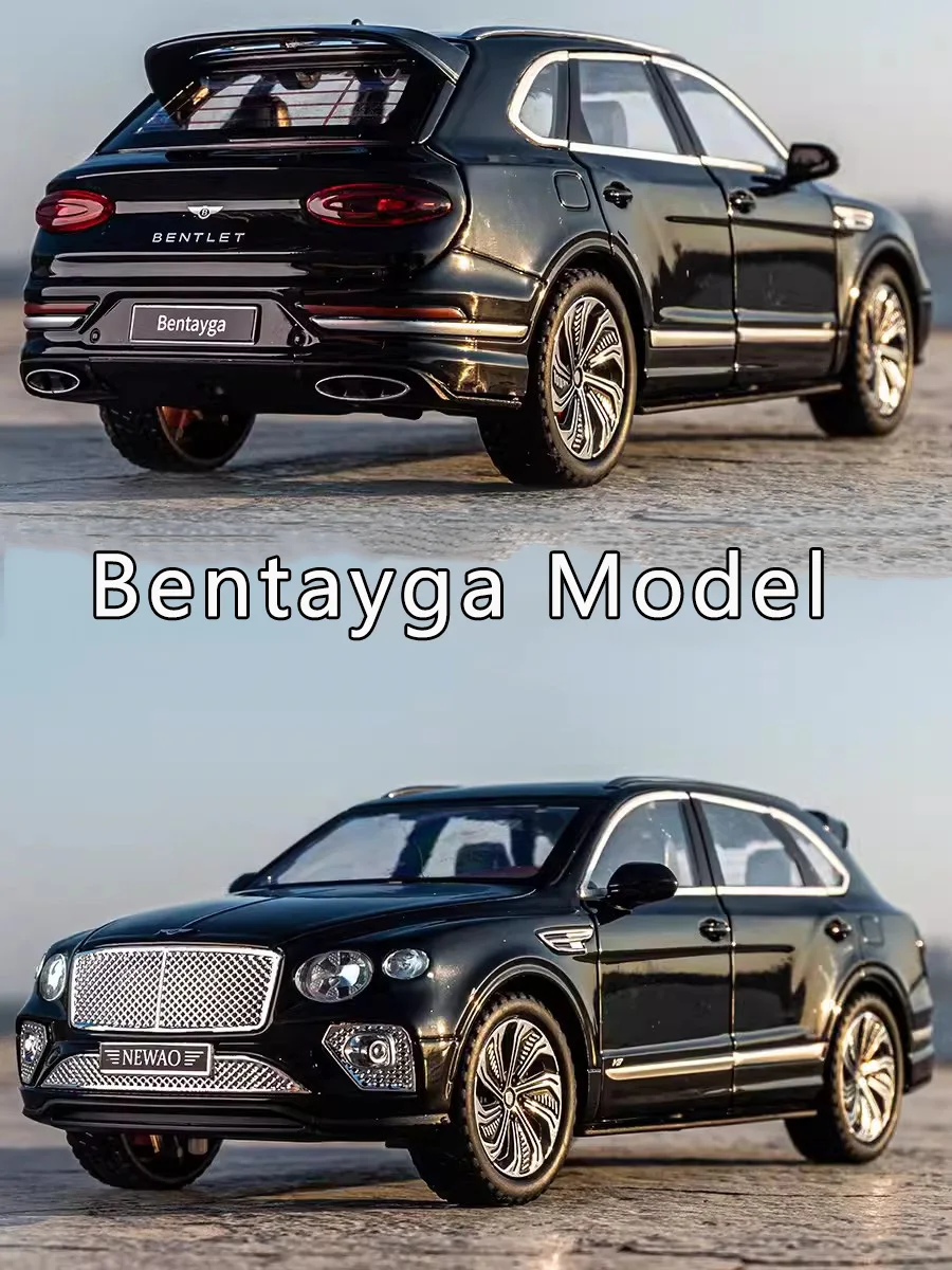 New 1:24 Simulation Bentayga Alloy Car Model Sound And Light Pull Back Toy Car Metal Luxury Suv Boys Collection Ornaments Gift