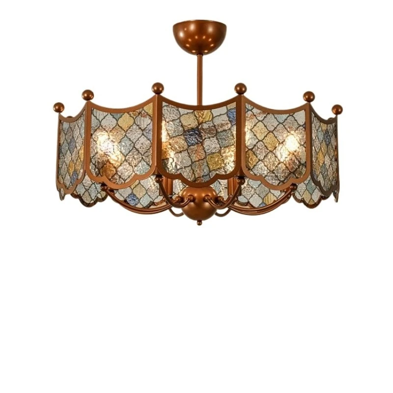 Nanyang wind chandelier, living room light, main light, antique retro American bedroom, dining room light, atmospheric enamel