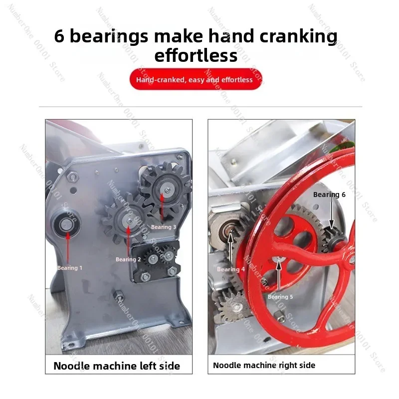 Manual Hand Crank Pasta Machine, Small Household Noodle Maker for Dumpling & Wonton Wrappers