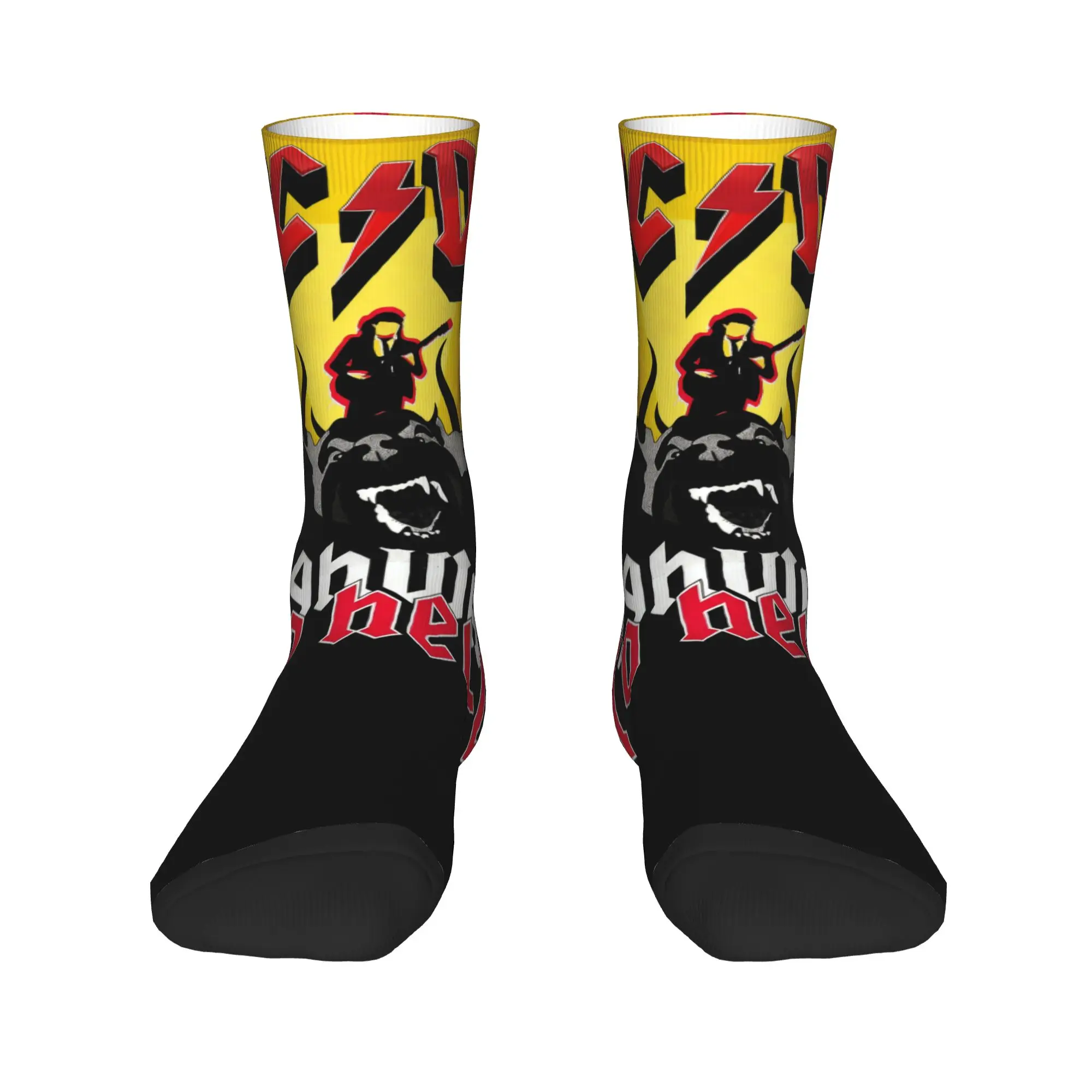 Heavy Metal Rock AC DC Calcetines Hombres Mujeres Cálidos Moda Novedad Crew Calcetines