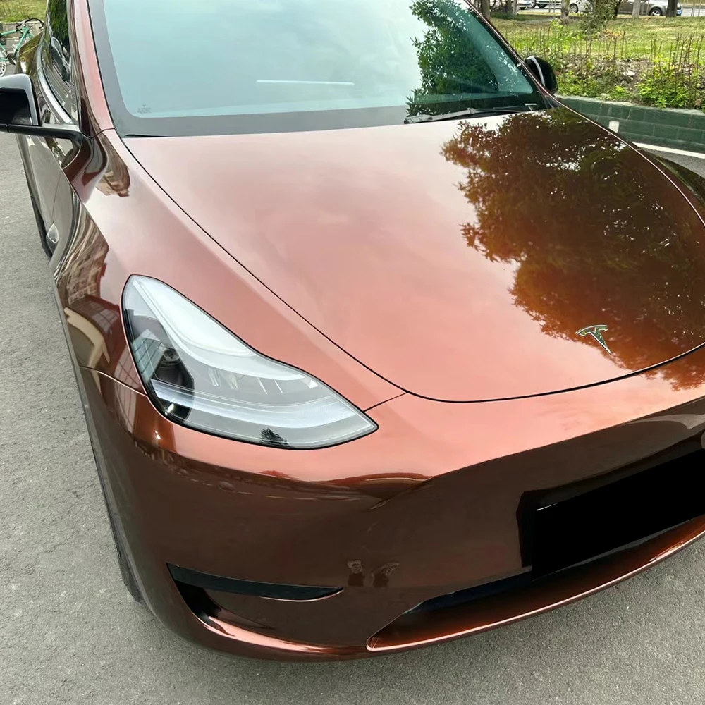 Coffee Brown Car Wrap Auto Vinyl Premium PET Bubble-Free Stretchable Removable Easy to Install Paint Protection