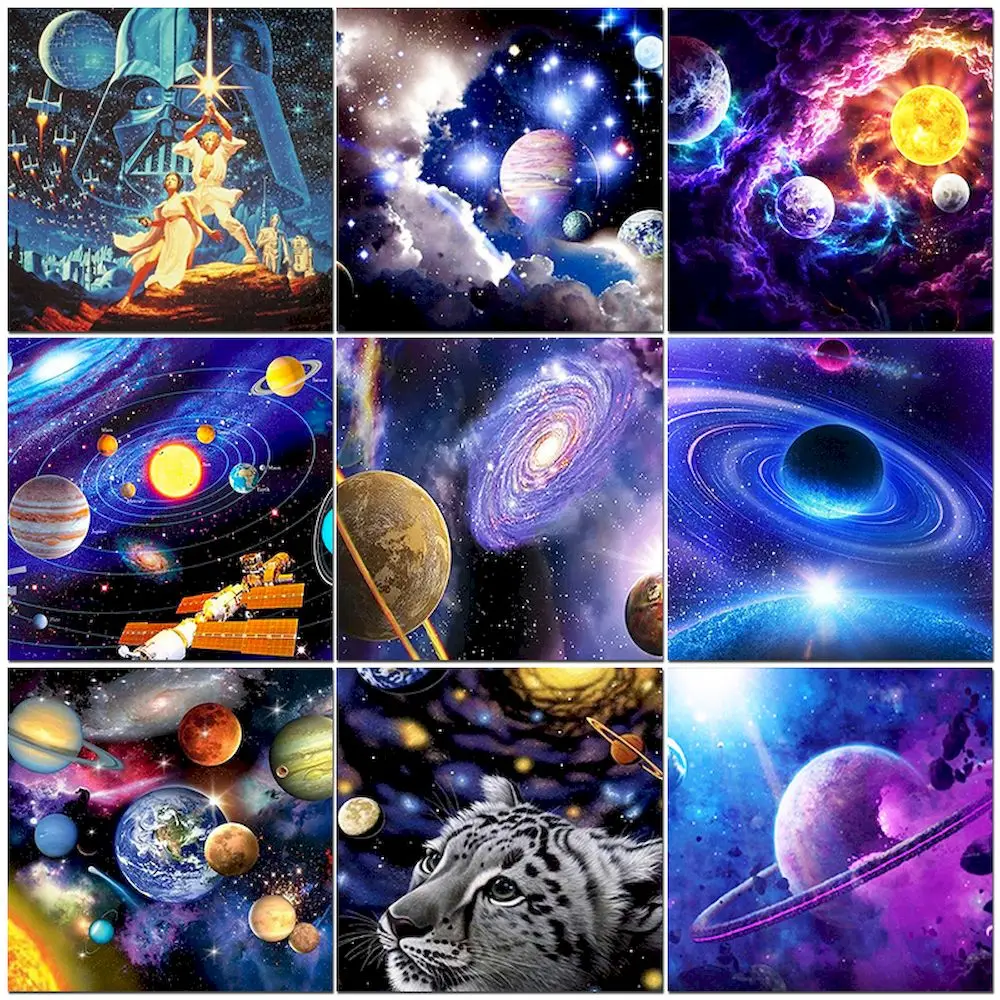 Planet Landschafts malerei nach Nummer für Erwachsene DIY Kits hand gemalt auf Leinwand Öl Bild Zeichnung Färbung nach Nummer Set Geschenk