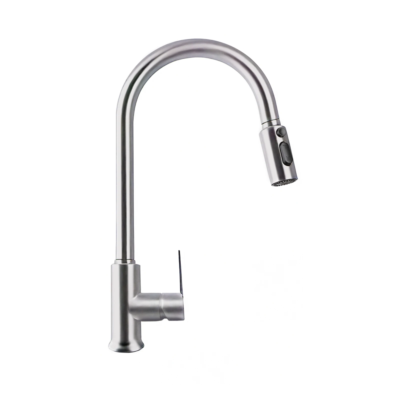 

Kitchen Faucets with Pull Down Sprayer Gun Grey 304 Stainless Steel Brushed Nickel Bar Faucet High Arc Double Hole Faucet