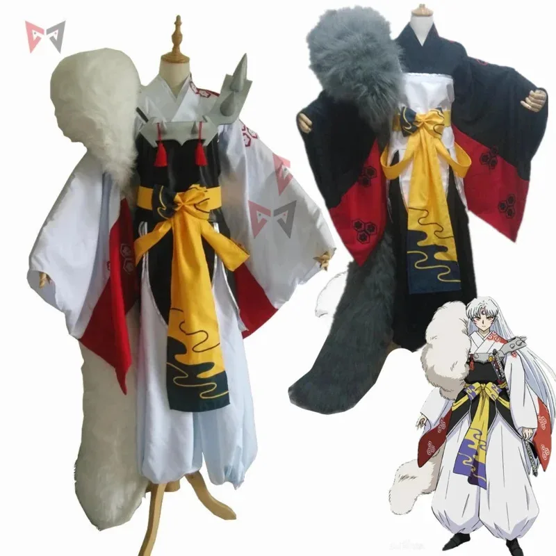 

New Anime Inuyasha Sesshoumaru Cosplay Costume Carnival Halloween Arthur Curry Fancy Kimono PropTail Custom Made RZ0329