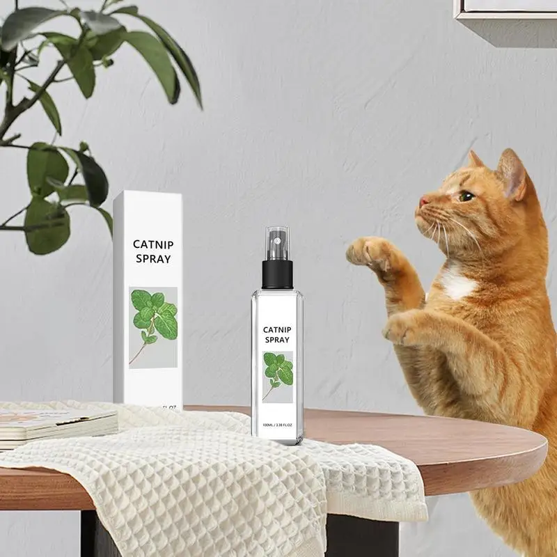 Catnip Cat Joy Spray Training Spray Kitten Behaviour Spray 100ml Pet Care Liquid Catnip Natural Plant Cat Attract Spray For