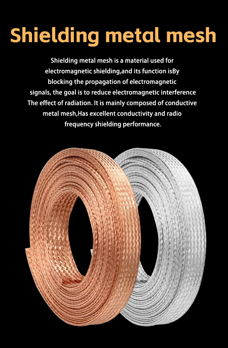 XSSH DIY Flexible Zug HIFI Reines Kupfer Überzogene Zinn Abschirmung 2-30mm Geflochtene Reißverschluss Kabel Hülse Draht Linie Kabel ummantelter Rohr – Detail 1