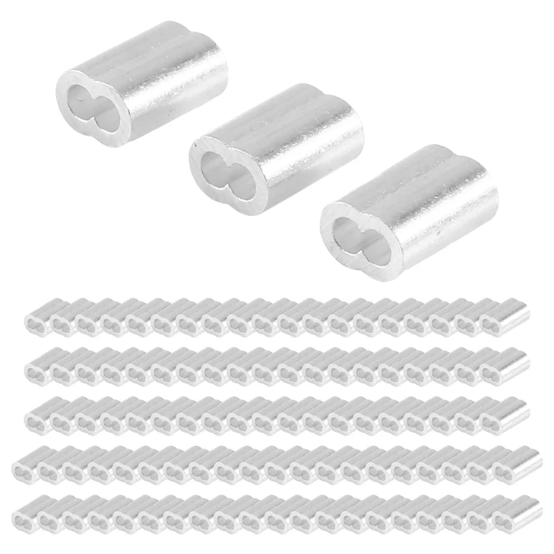 AA63 HOT 100 pezzi manicotto ad anello di crimpatura in alluminio per fune metallica e cavo da 3 mm di diametro