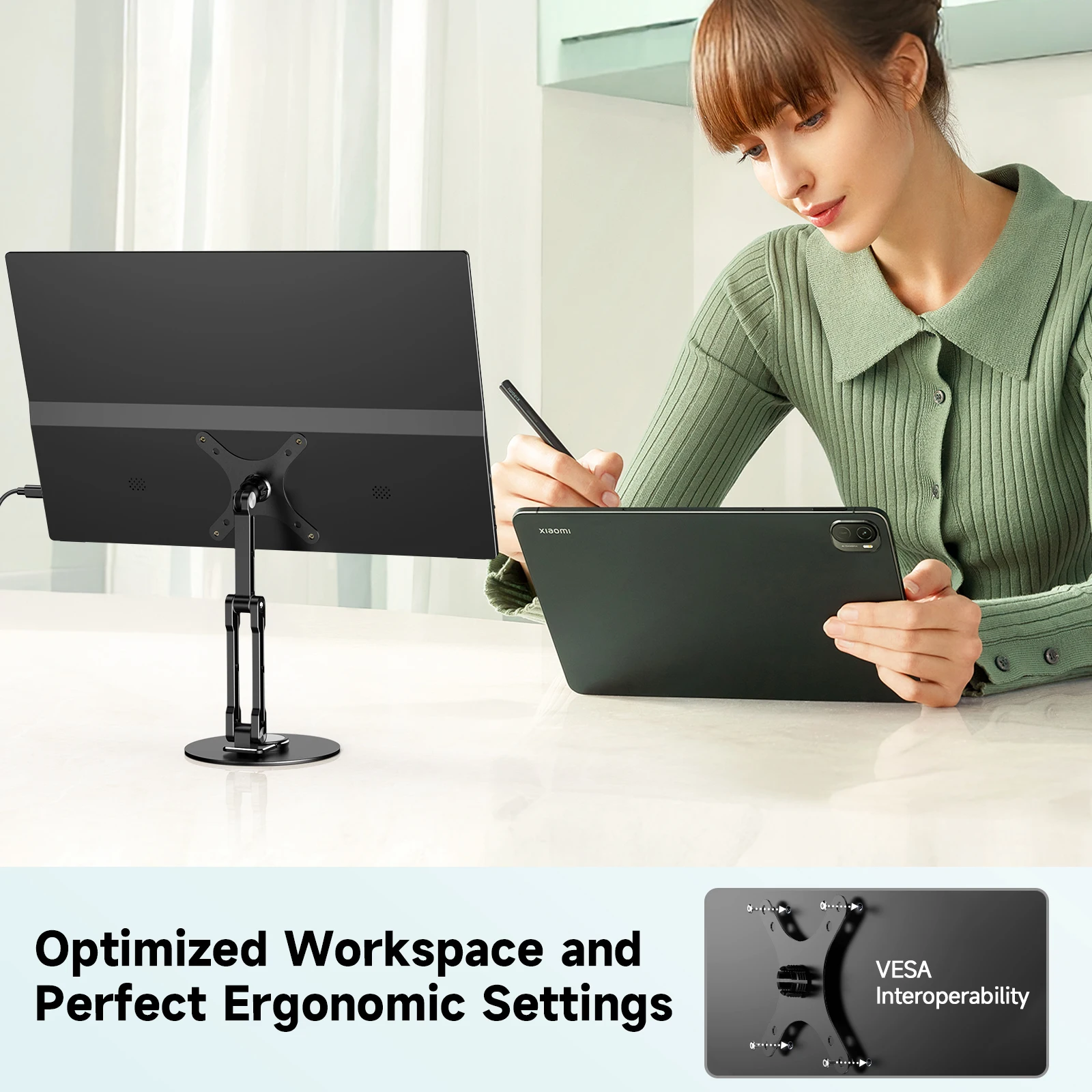 UPERFECT 15,6 Zoll tragbarer Monitor Touchscreen 1080P 10-Punkt Touch Gaming Display mit Schutzhülle VESA für Laptop-Telefon