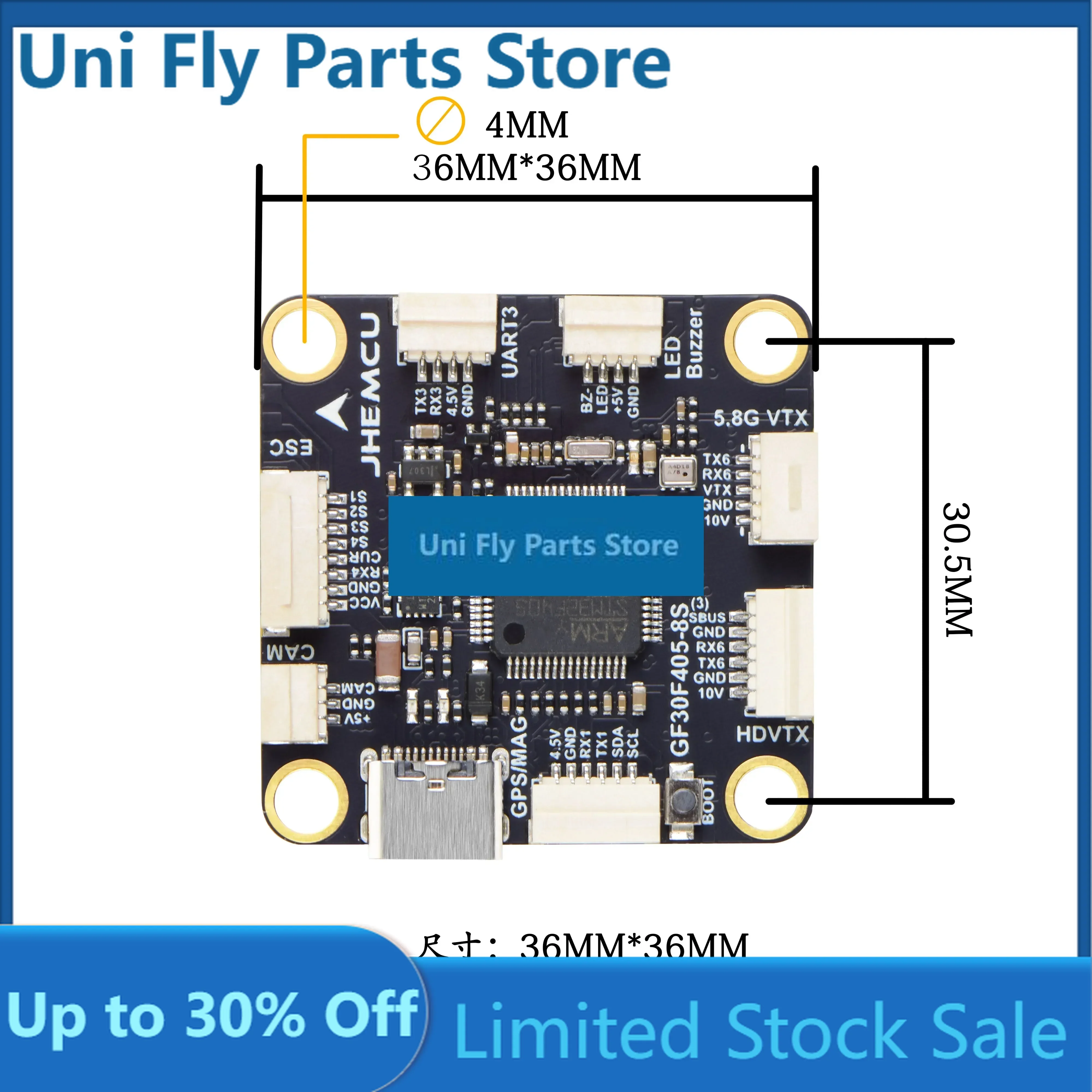 UniFlyOverShoot JHEMCU GF30F405 Flight Controller ICM42688P With 90A/ 110A ESC 3-8S Lipo For RC FPV Long Range Drone