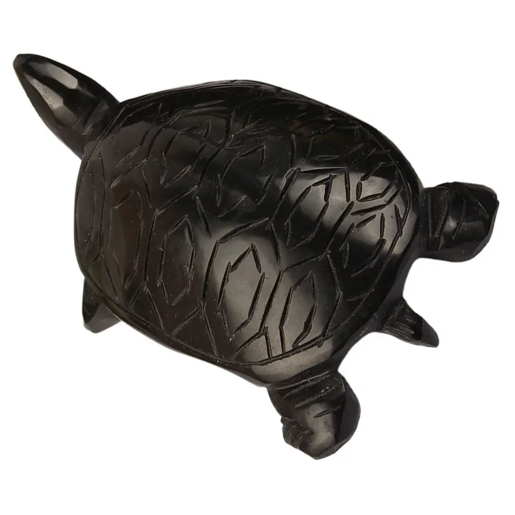 Premium Obsidian Turtle Sculpture Lucky Symbol Desktop Animal Statue for Living Room Office Decor Small Space Friendly Artistic