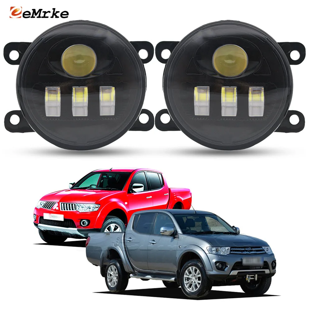 Upgrade Led DRL for Mitsubishi L200 4 Triton IV 2010 2011 2012 2013 2014 2015 Fog Light Assembly Car PTF w/ Lens Left and Right