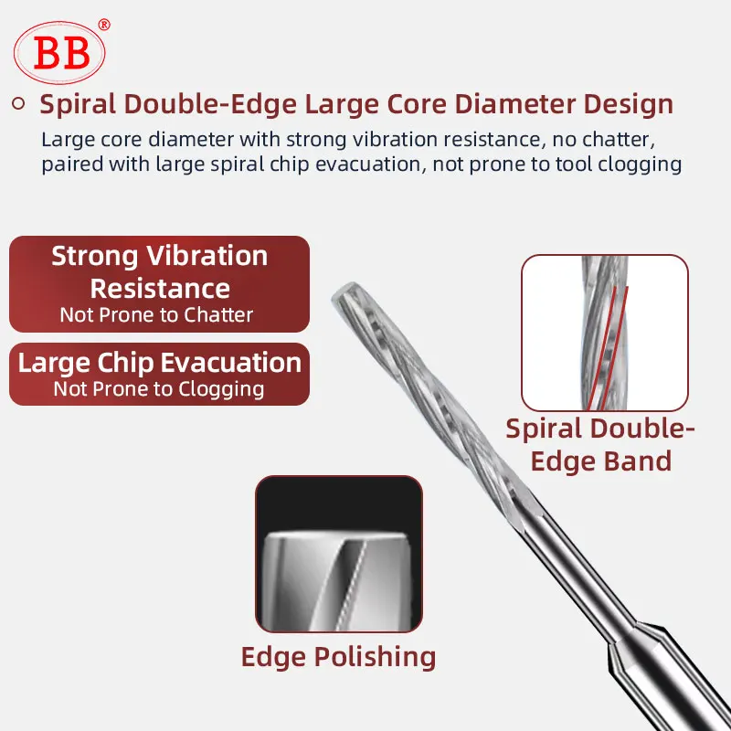 BB Carbide Drilling Tool Machine CNC Spiral Flute External Cooling Reamer PRO for Aluminum Diameter 2.23-3.95