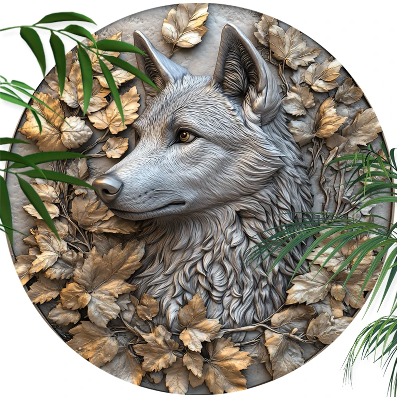 Custom Czech Wolf Dog Aluminum Pet Ornament - Circular Decorative Painting, Personalized Souvenir Tombstone for Pet Memorials