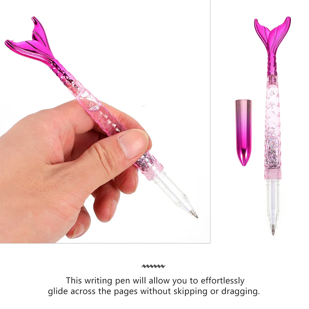 

1 комплект, черная гелевая ручка «Русалка», синяя шариковая ручка 05 мм, 10 мм, креативные студенческие принадлежности для письма, рисования, канцелярские ручки для подписи