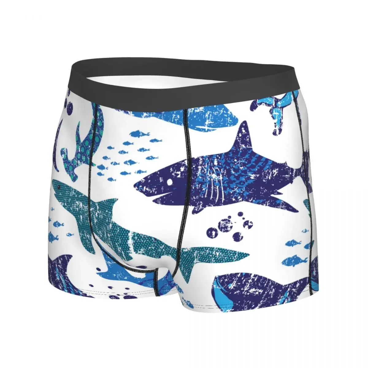 Shark Ocean Sea Marine Organism Men Underwear Boxer Shorts Panties Funny Soft Underpants For Male Plus Size