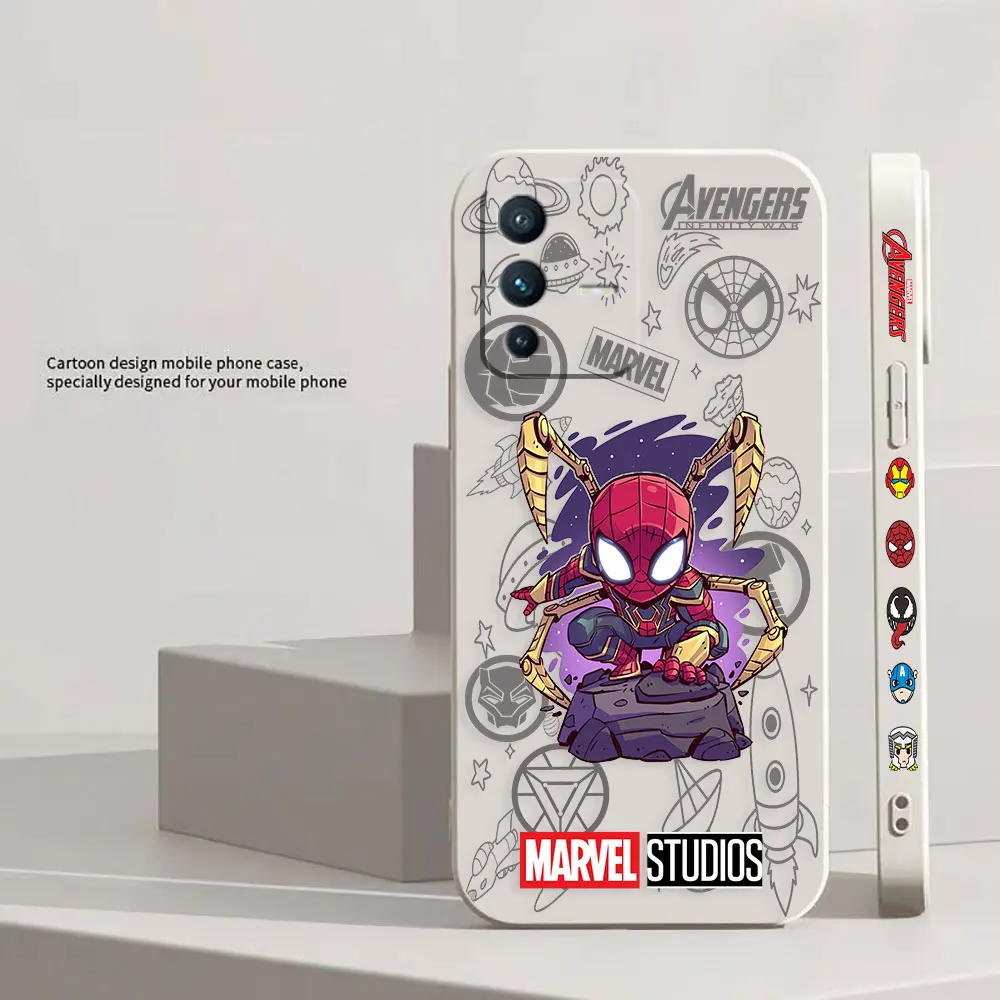 Cartoon Funny Spider-Man Iron Man custodia per telefono per VIVO S1 S5 S6 S7 S9 S9E S10 S12 S15 S16 S16E T1 T2X V15 V20 V21 V23 PRO 5G Case