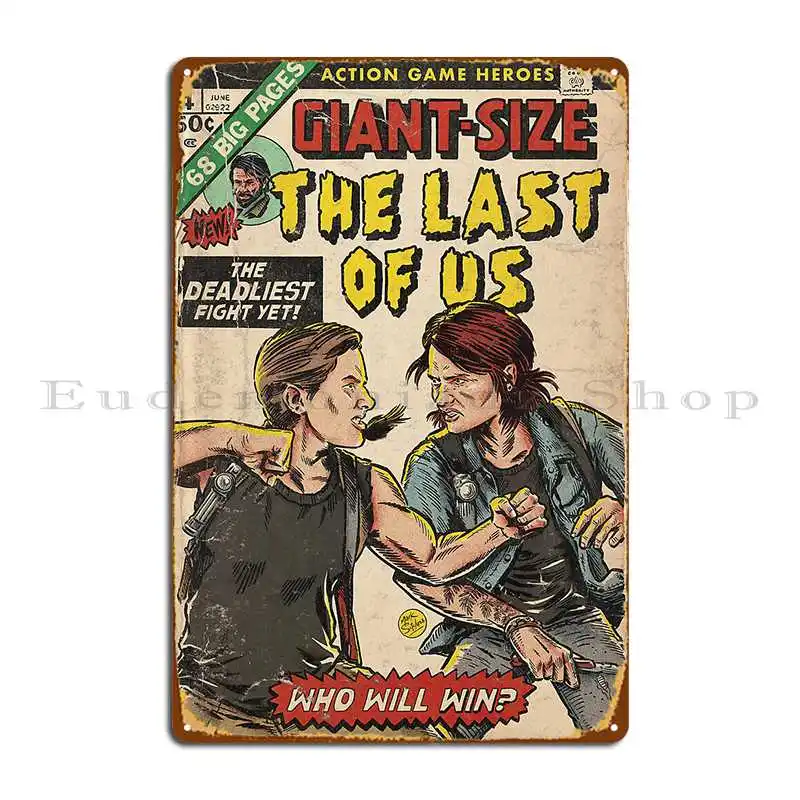 The Deadliest Fight Yet Comic Book Cover Fan Art Metal Sign Party Cinema Customized Wall Decor Wall Mural Tin Sign Poster