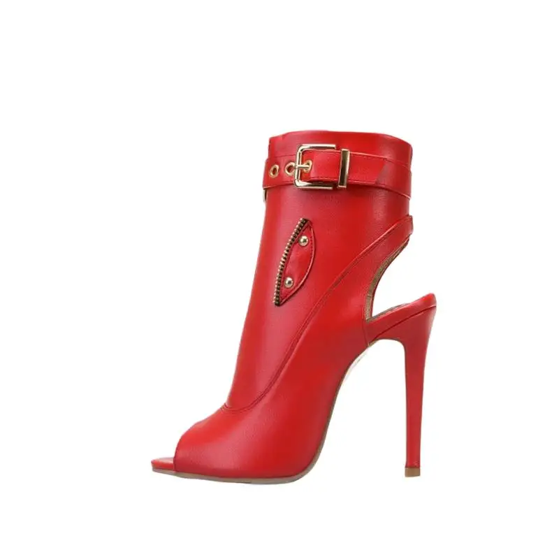 SIMLOVEYO Summer Sandals Ankle Boots Women 11cm Stiletto High Heels Shoes Open Toe Ladies Big Size 47 48 49 50 F1505 view 2