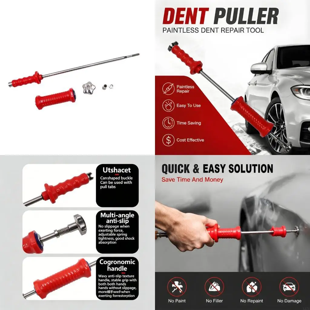 Advanced Auto Body Tool With Standard Threaded End And Ergonomic Grip For Simple Operation X37F
