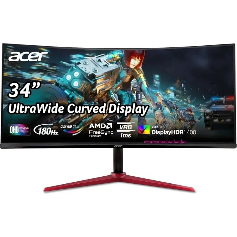 

34" UWQHD 3440 x 1440 1500R Curved PC Gaming Monitor Up to 180Hz Refresh