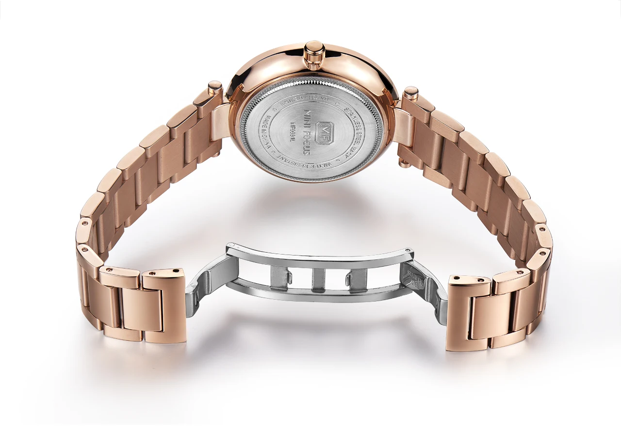 Mini Focus MF0031L Luxury Fashion Ladies Quartz Watch Rose Gold Solid Stainless Steel Waterproof Women Dress Watches
