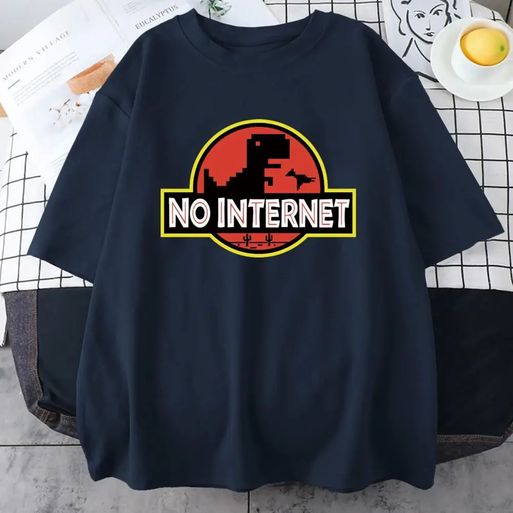 T-shirt imprimé dinosaure de dessin animé pour hommes, Design sans Internet, coupe confortable, haut décontracté pour un usage quotidien, autre matériau 00%