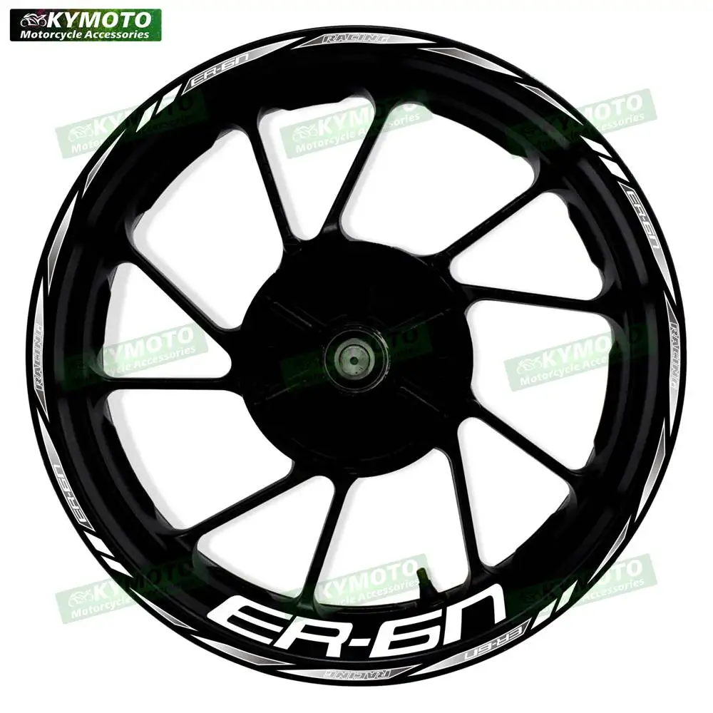 For ER-6N ER6N Motorcycle 17 Inch Front And Rear Racing Wheel Stickers Car Reflective Motorbike Hub Tape Decal Sticker