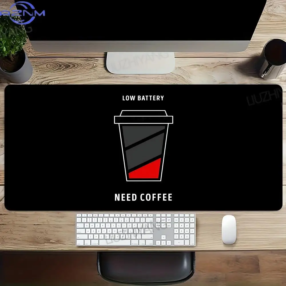 Fun Coffee Pattern Mouse Pad XL Computer Accessories Office Game Table Mats Rubber Anti-slip Gaming Keyboard Mousepads Desk Pads