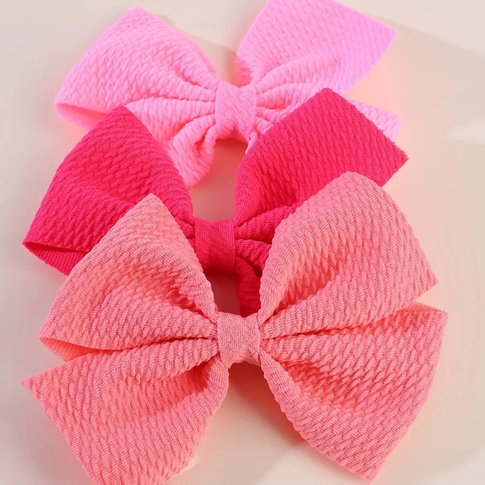 5pcs Classic Solid Color Hair Bow Ribbon Clips Hair Clips for Girls Large Bow Hairpin Hair Accessories Set Butterfly Hair Clip