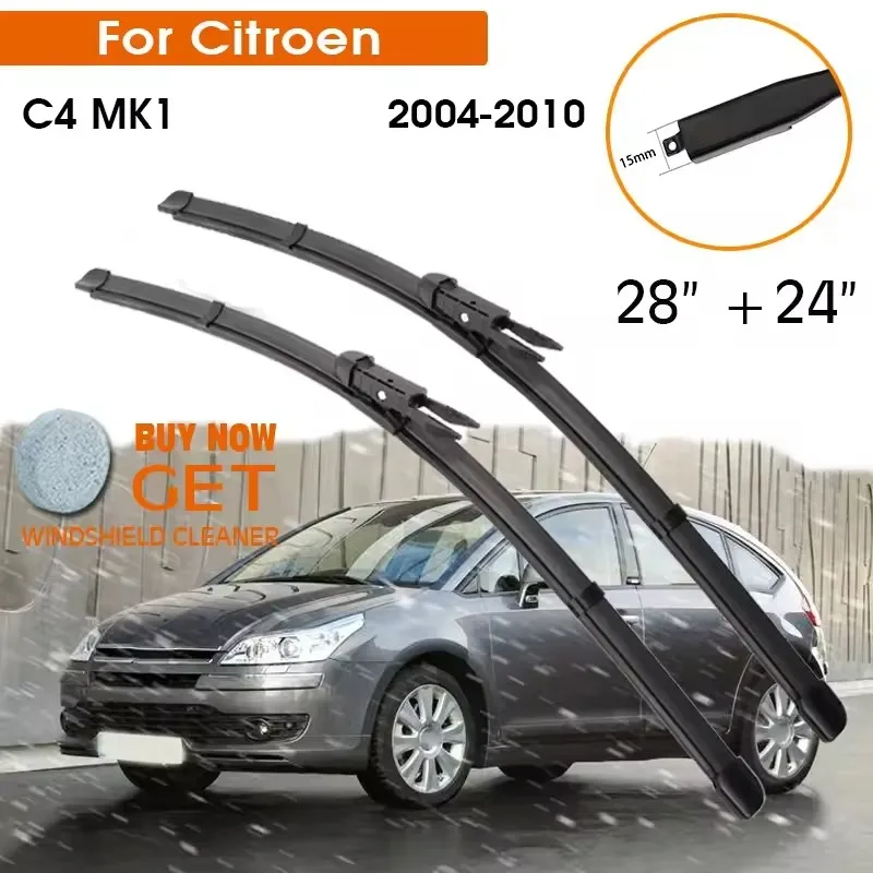 

Car Wiper Blade For Citroen C4 MK1 2004-2010 Windshield Rubber Silicon Refill Front Window Wiper 28"+24" LHD RHD Auto Accessorie