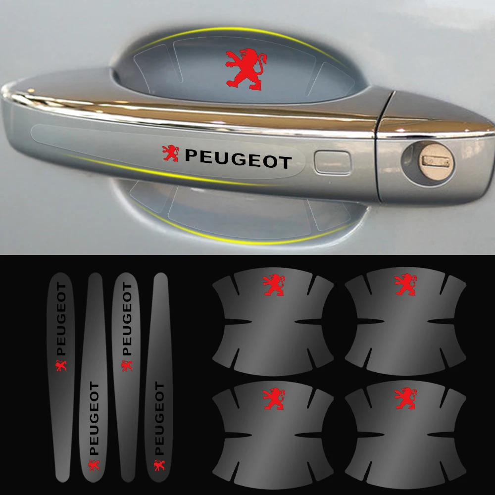 Transparent Car Protector Door Handle Bowl Sticker Accessory For Peugeot 408 4008 308 3008 5008 508 2008 208 301 RCZ 407 108 608