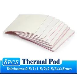 8PCS Blue White Silicone Thermal Pad 100x100x0.5mm 1mm 1.5mm 2mm 2.5mm 3mm 4mm 5mmHeatsink Cooling Thermopad For PC Host