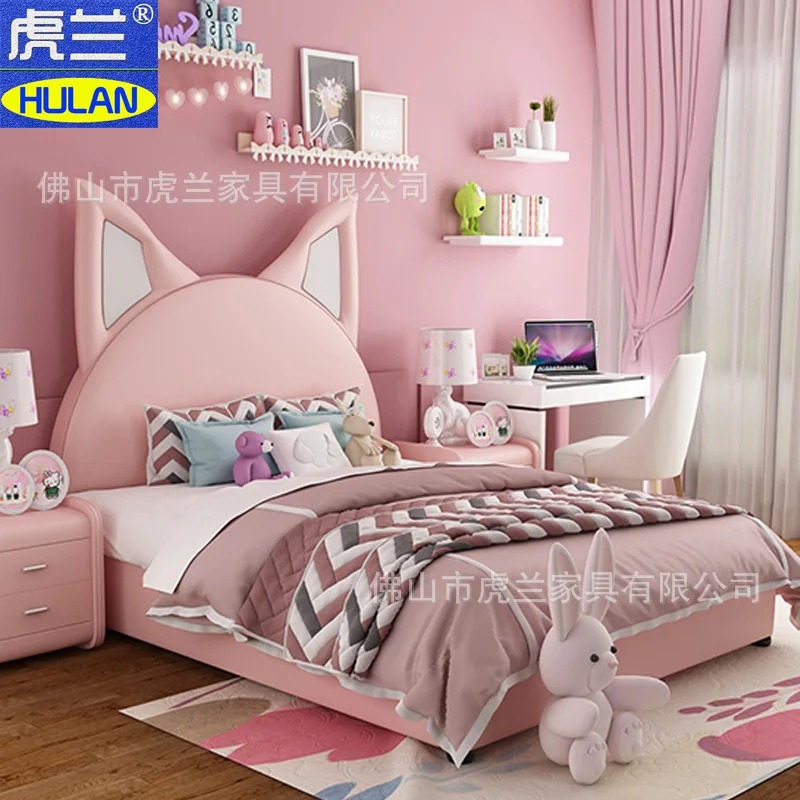 

Children's Furniture Girl Girl Juvenile Child bed daughter soft Packer bed 1.5m 1.2M1.8 small Household