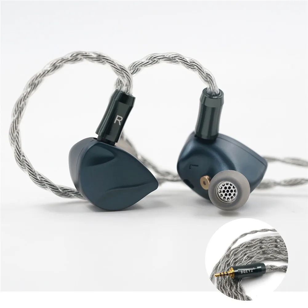 BQEYZ-HiFi In Ear Wired IEMs Fones de Ouvido para Músico, Cavidade Dupla, Dinâmico, Substituível Monitor Tuning, Cabo, Outono