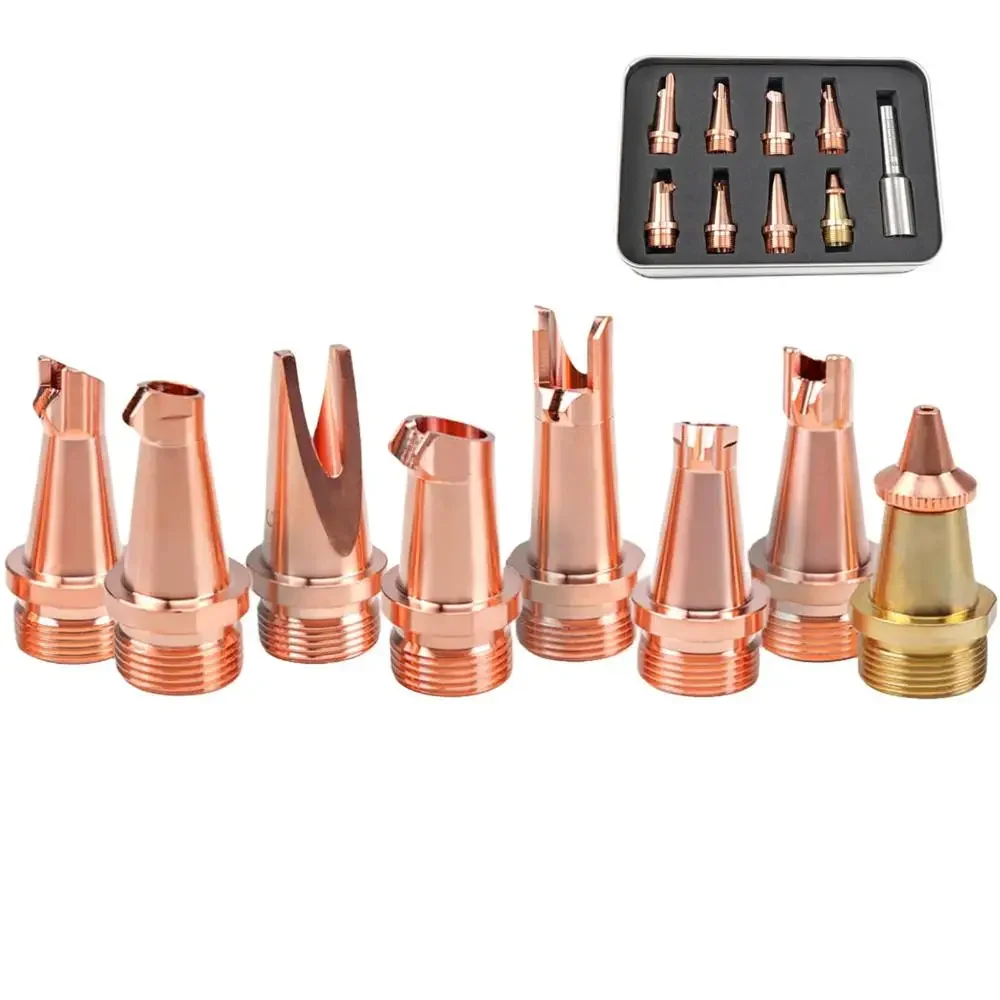 Copper Laser Welding Nozzle Set 8 Types Precision Tip Kit Durable Heat Dissipation Various Applications Automotive Electronics