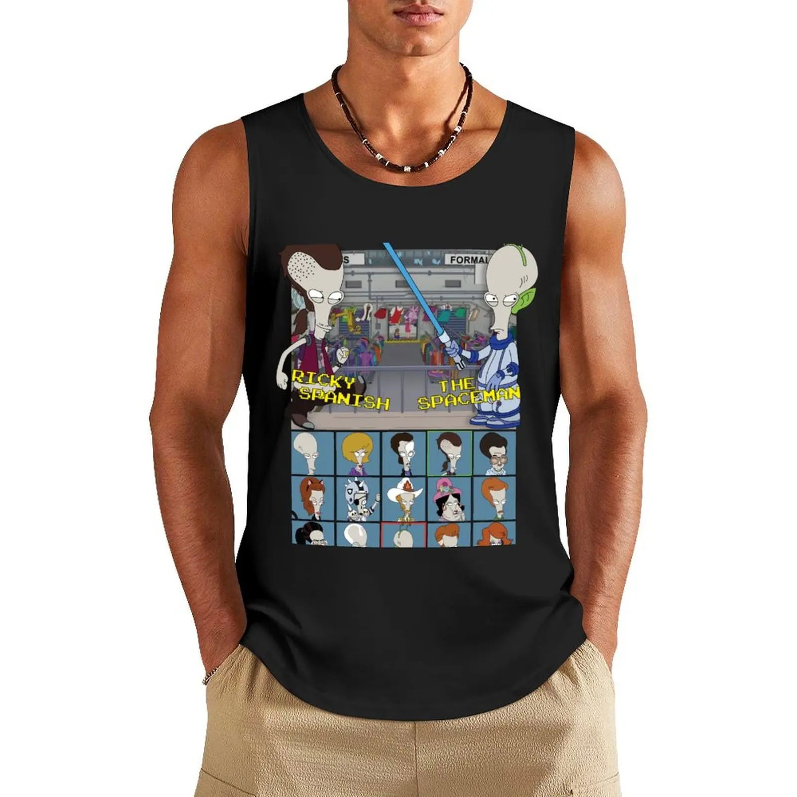 

Roger the Alien Choose your fighter! Tank Top T-shirt men sports clothes for men bodybuilding for men mens gym clothes