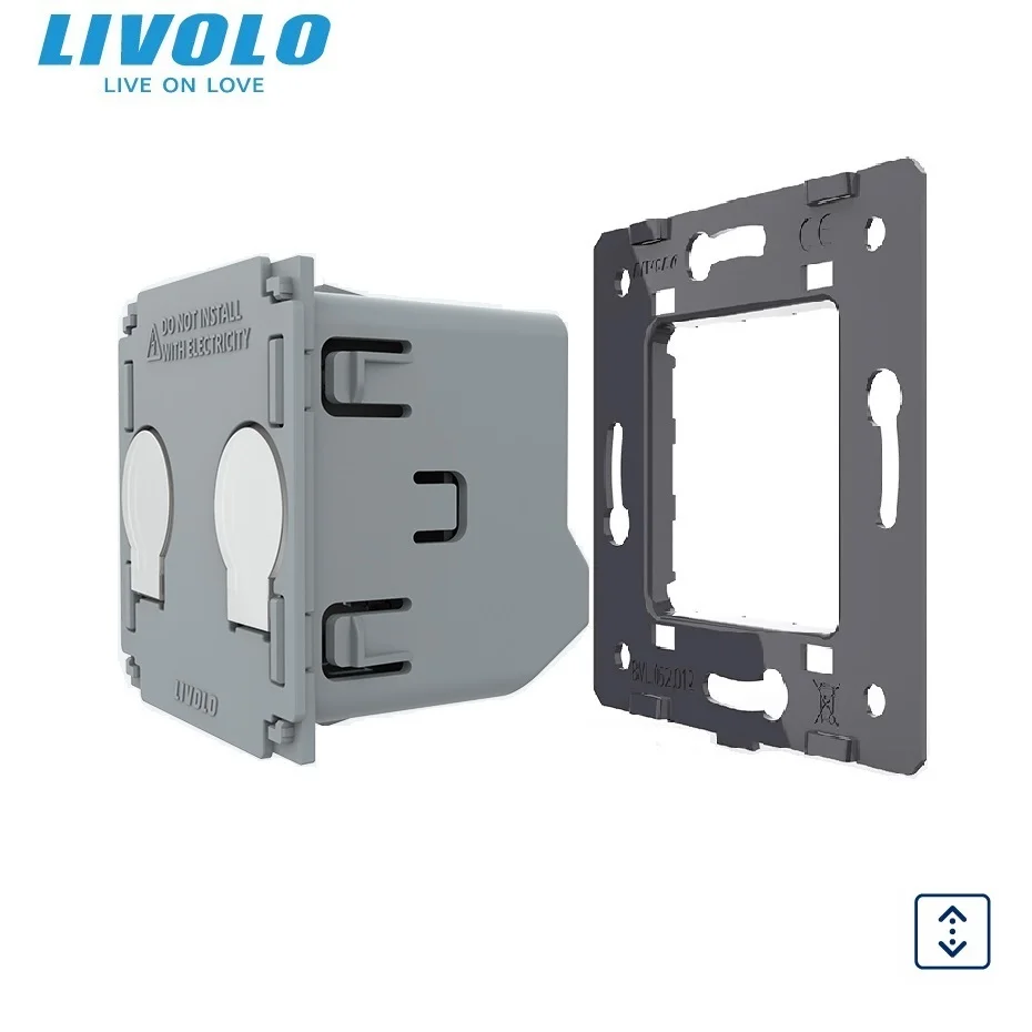 Livolo Manufacturer Wall Switch, DIY EU Standard, Touch Control Home LED Curtain Switch Without Glass Panel, VL-C702W