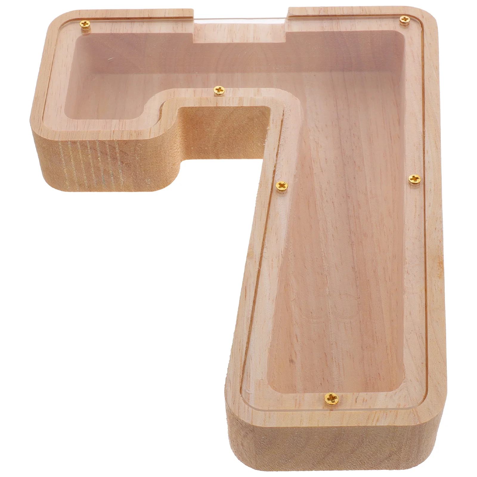 Cofrinho de madeira transparente digital, jarra de poupança moderna estilo fazenda multifuncional caixa de dinheiro para moedas decoração de mesa