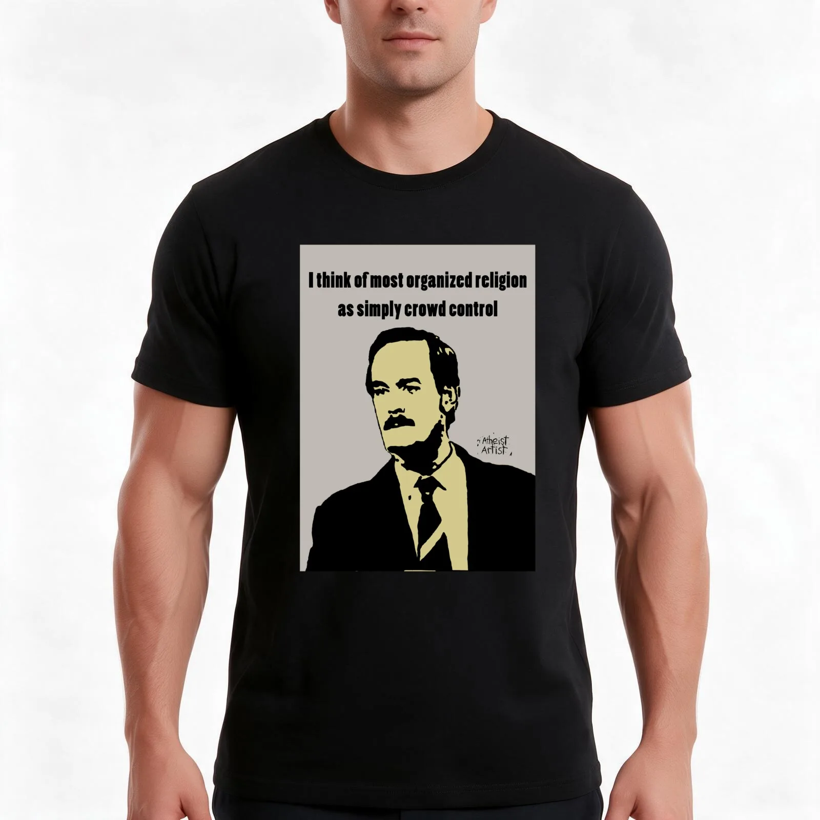 John Cleese against organized religion T-Shirt, Summer Casual Cotton Tee, Oversized Streetwear Tops, Vintage Graphic Print