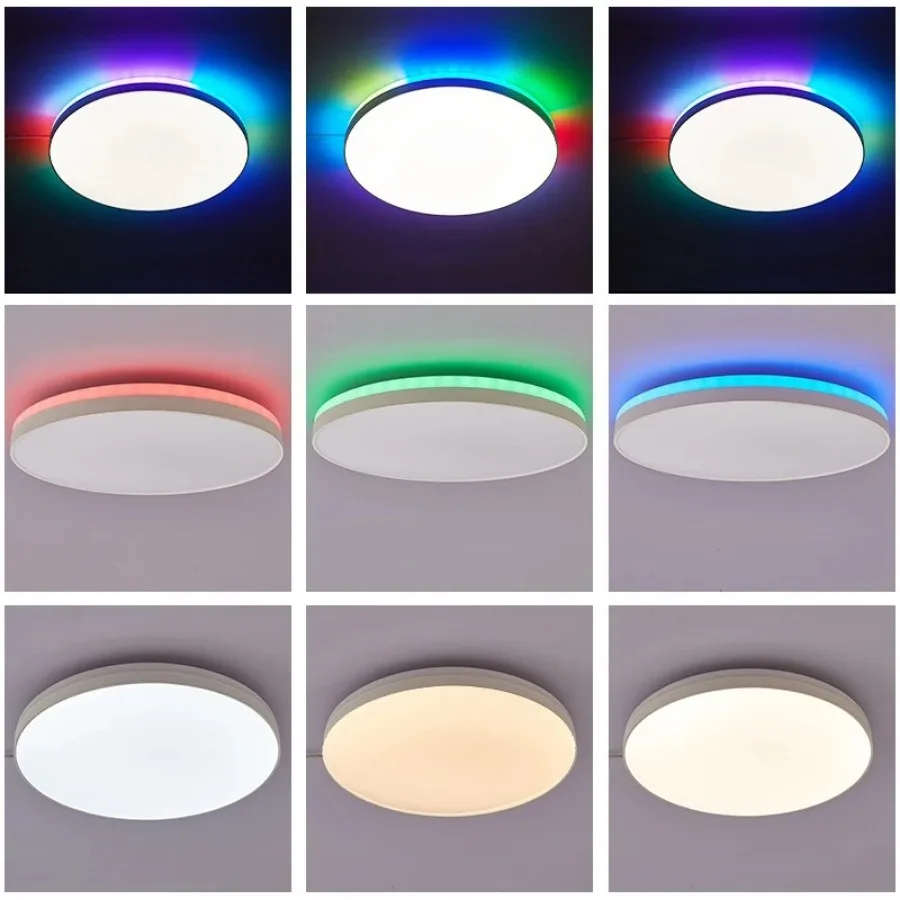 Imagem -03 - Tuya-luz de Teto Led Inteligente Retroiluminação Rgb Iluminação Colorida Controle Remoto App Regulável Quarto Casa Inteligente