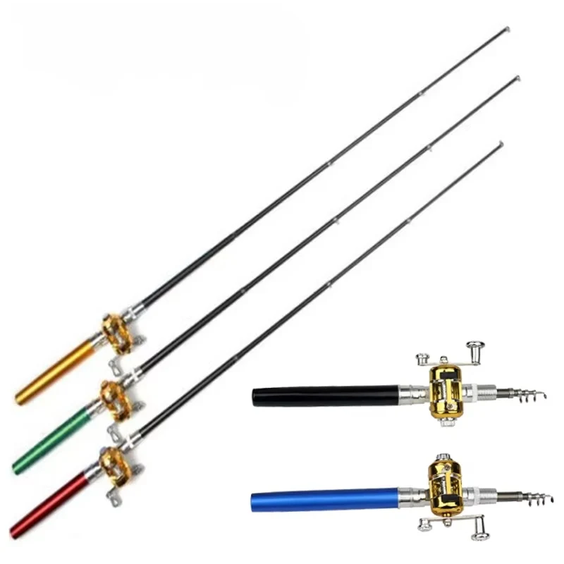 1PCS Aluminum Alloy pen Fishing Rod Mini Portable Pocket Small Fishing Rod Ice Raft Fishing Bridge Fishing 1 Meter image 2