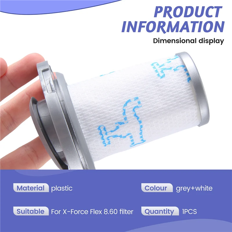 جودة عالية - لمرشح Rowenta ZR009006 للمكنسة الكهربائية اللاسلكية X-Force Flex 8.60 القابلة للغسل